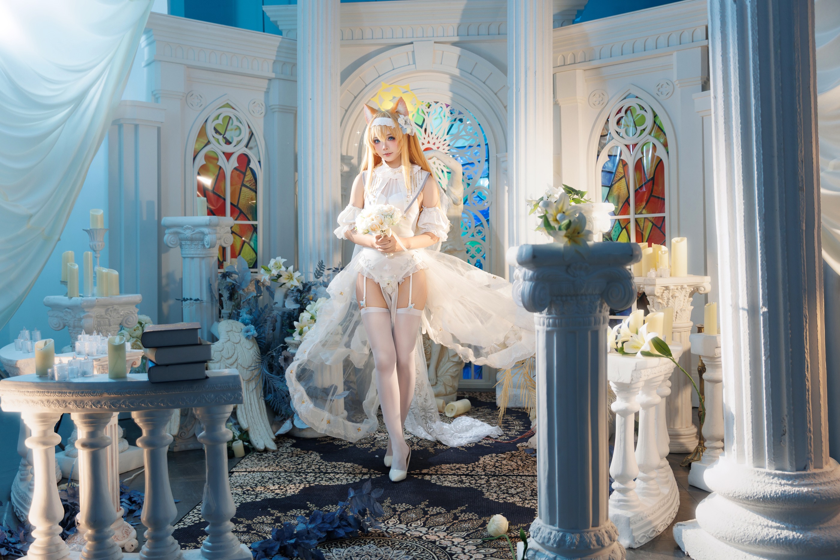 图片[1]-艾西Aiwest – NO.025 蔚蓝档案 伊落玛丽花嫁[31P]-XikXak